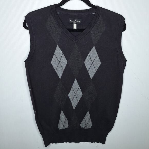 Marc Ecko Y2K Cut and Sew Argyle Sweater Vest Men's Small Preppy Academia Dapper - Picture 8 of 8